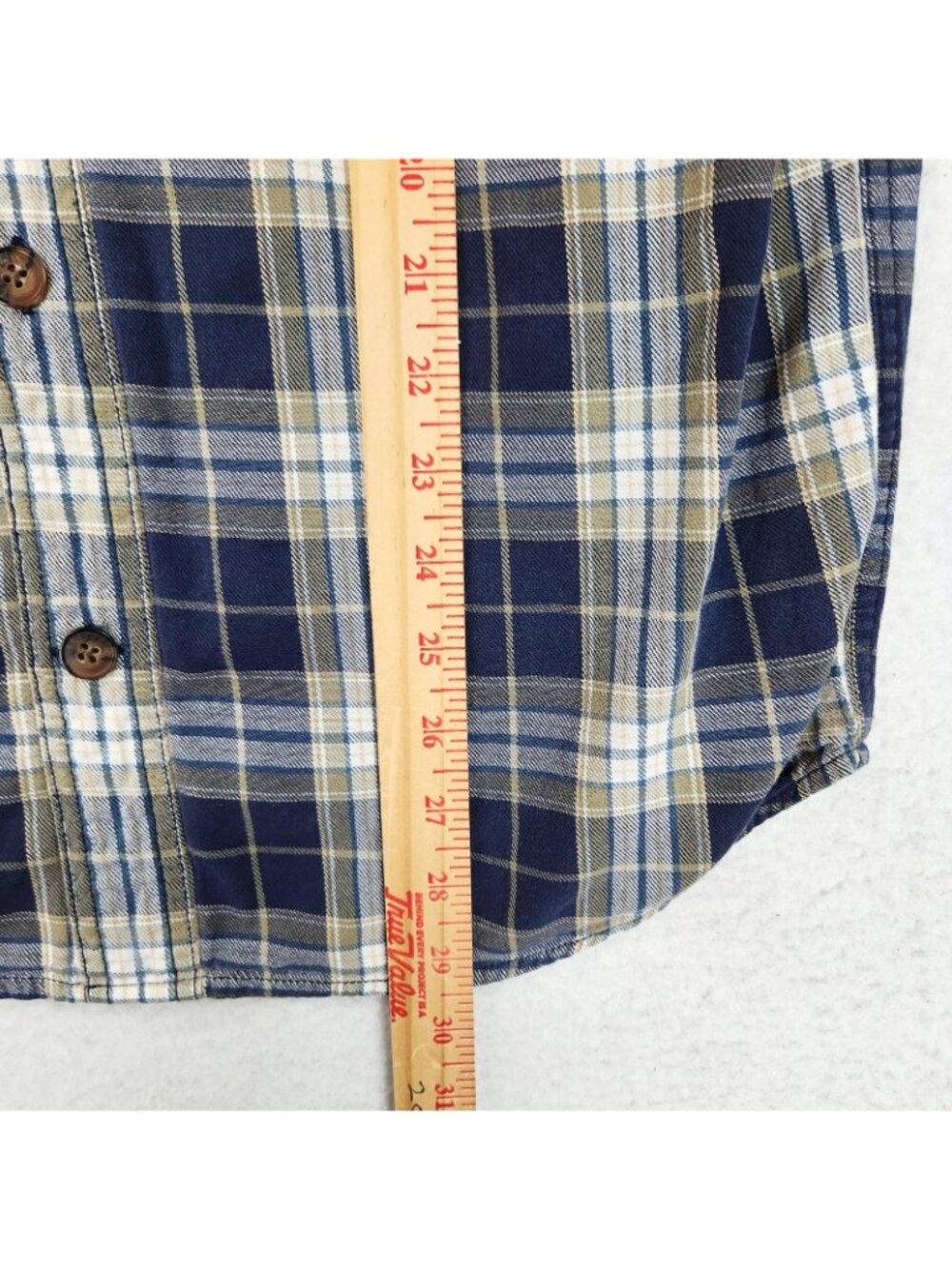 Duluth Trading Shirt Mens Small Blue Plaid Button Front Long Sleeve Cotton - Picture 5 of 9